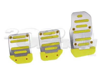 Silver Yellow M/t Clutch Brake Gas Pedal Pads For Focus Mustang Lancer Trans Am • $11.99