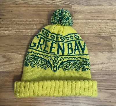 Vintage Green Bay Packers Winter Stocking Hat Knit Cap Pom • $12.99