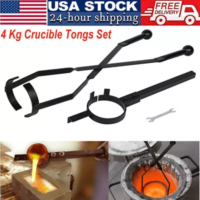 4 Kg Crucible Tongs Set Graphite Crucible Lifting & Metal Melting Pouring Tong • $89.80