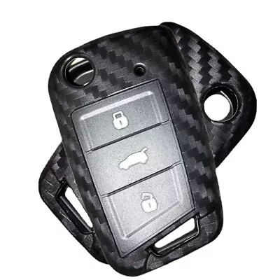 Carbon Fibre Pattern Soft TPU For Volkswagen GTI Golf Silicone Car Key Holder • $8.09