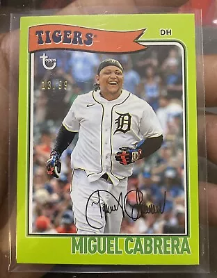 2023 Topps Brooklyn Collection Miguel Cabrera Green Parallel #/99 Detroit • $20