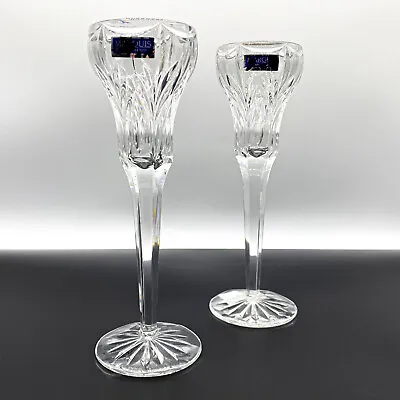 MARQUIS By WATERFORD Pair Of Vintage 90s Canterbury Crystal 8.5  Candlesticks • $63.99