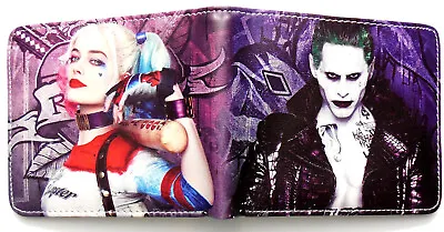 £10.89 • Buy The Joker Suicide Bifold Wallet Purse Zipped Pocket Cards Id Window Harley Quinn