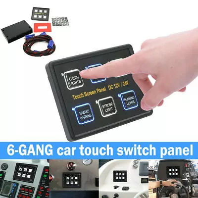 6 Gang 12V/24V Switch Control Panel LED Touch Screen Car Marine Boat RV New • $56.99