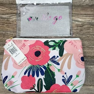 NWT Macy's Floral Make Up Bag With A Bonus Pouch  • $6.99