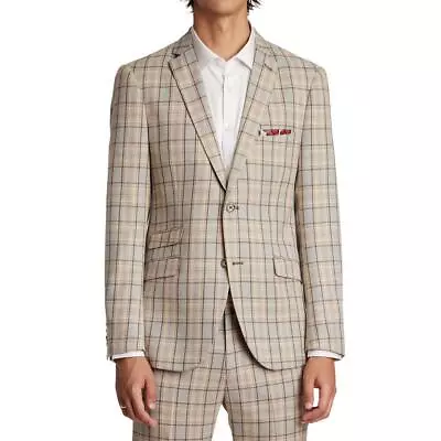 Paisley & Gray Mens Beige Slim Fit Two-Button Blazer Jacket 44R BHFO 0986 • $36.99