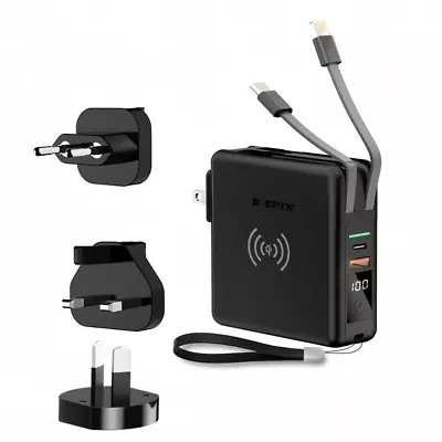 10000Mah Power Bank Wireless Universal 4 In 1  PD 20W Travel Adapter Charger • $47.90