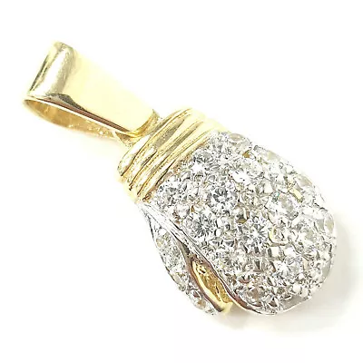 Gold Boxing Glove Solid 9ct Pendant Cubic Zirconia UK Hallmarked Yellow 8g • £495