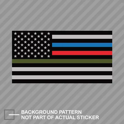 Thin Blue Line Police Firefighter Military Flag Sticker Decal Vinyl American • $8.96