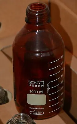 $22.04 • Buy Schott Duran 1000mL Brown Glass Storage Bottle 