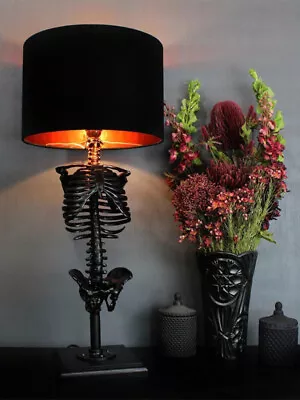 Gothic Skull Skeleton Lamp Desktop Table Lamp Home Night Light Halloween Decor • $50.89