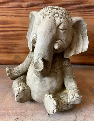 £21 • Buy Stone Garden Meditating Elephant Thai Statue Ornament
