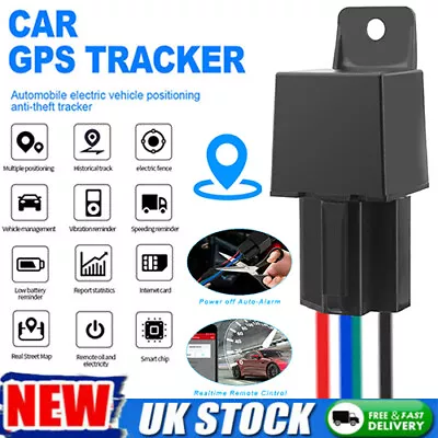 Car GPS Tracker Relay GSM Locator Real Time Tracking Motorbike Caravan Truck UK • £17.90