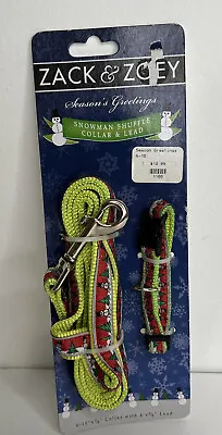 Christmas Collar & Lead Season's Greetings Snowman Shuffle Dog Collar (6-10 )NEW • $4.95