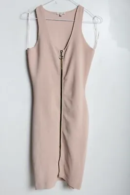 River Island Womens ZIp Front Bodycon Dress - Pink - Size 8 (c11) • £4.99