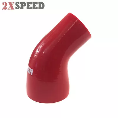 New Universal Red Silicone 4-Ply 2  To 3  Coupler 45 Degree Angled Elbow Hose • $12.99