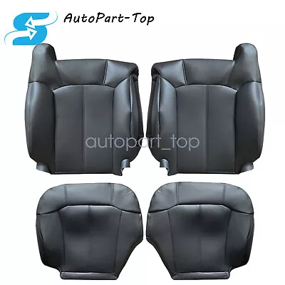 Front Leather Seat Cover Dark Gray #122 FOR 1999-2002 Chevy Silverado GMC Sierra • $108.19