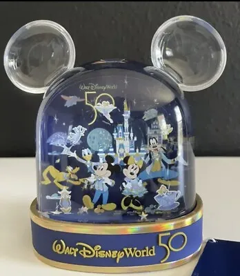 2021 Disney Parks 50th Anniversary Mickey Mouse 4 Parks Water Snow Globe • $24.99