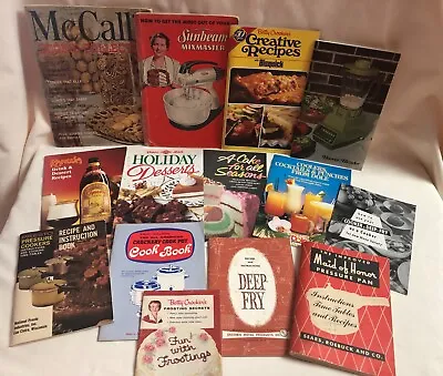 Lot Of 14 Vintage Cookbooks Recipes Manuals Instructions • $16.95