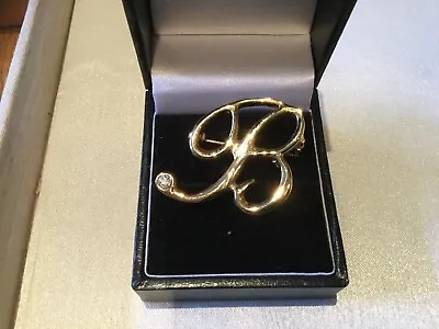 £12 • Buy Gold Plated Single Clear Crystal Rhinestone Brooch Letter B