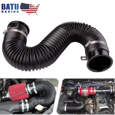 3  Universal Flexible Car Cold Air Intake Hose Filter Pipe Telescopic Tube Kit • $28.99