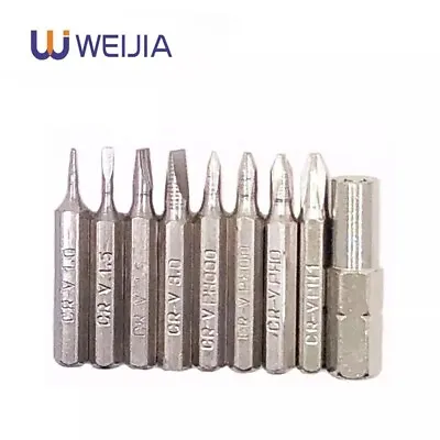 9pc Slotted Phillips Bits Screwdriver Repair Mobile Phone Gadgets System 4 Hex 0 • $12.99