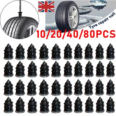 80PCS Tyre Puncture Repair Kit Screw In Rubber Nail Car Tire Nail Motorcycle Uk • £2.99