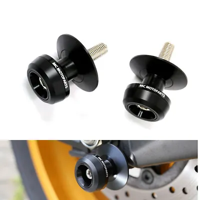 Twall Black M6 Swingarm Spools Sliders For Yamaha YZF R6 15 16 17 • $29.43