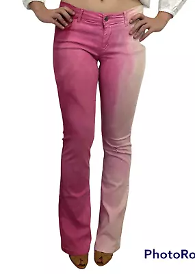 £70.91 • Buy Miss Sixty Vintage 90's Flare Jeans Low Tommy Tie-Dye Pink Size 30