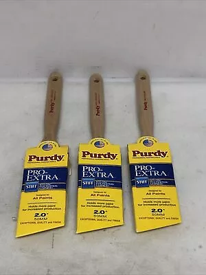 Lot Of (3) Purdy PRO-EXTRA Glide 2  W ANGLE Paint Brush Stiff Nylon/Polyester • $48