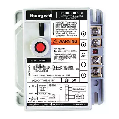 Honeywell Home R8184g4082 Safety Switch45 Sec120V60Hz • $170.99