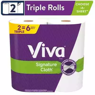 Viva Signature Cloth Paper Towels 2 Triple Rolls  (Free And Fast Shipping) • $12.49