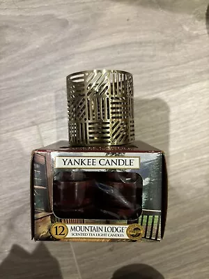 Yankee Candle Mountain Lodge Tealights And Holder New Rare USA • £12