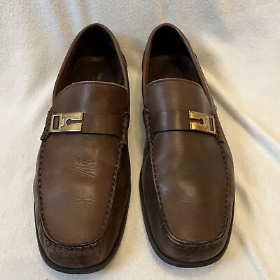 Vintage Men’s Bruno Magli Saddle Colored Driving Loafer Brass Hardware  10 1/2 M • $35.75