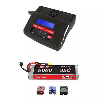 Venom 35C 3S 11.1v 5000mAh LiPo Hardcase Battery And Pro 2 Charger Combo • $176.98