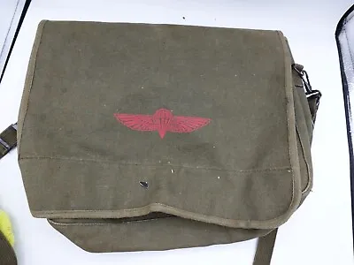 Vintage 80s Banana Republic Safari Messenger Bag Cotton Beige Made In Israel • $32.50