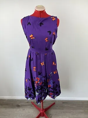 OWIN Women's Floral 1950s Vintage Swing Cocktail Party Dress Sleeveless Purple • $12