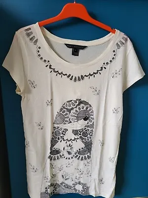 Marc By Marc Jacobs Tshirt Size S UK 8 Ivory Cream Miss Marc Girl Graphic • £3.99