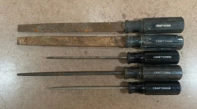 $34.99 • Buy Vtg Craftsman Lot Of (5) Black Handle Files