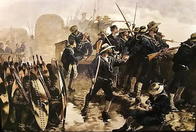 ‘Inside The Laager At Ginghilovo’ Zulu War Mounted Print. • £15