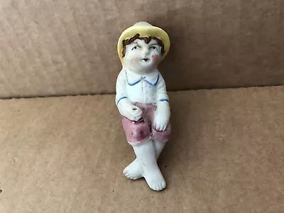 Vintage BISQUE Frozen Charlotte Penny Doll Japan Boy Shelf Sitter #21 • $19.99