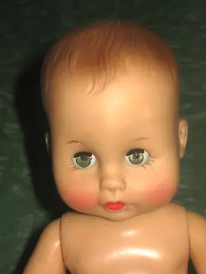 Vintage Effanbee Babykin 8”  Baby Doll Sleepy Eyes Drink And Wet Vinyl 1968 • $12