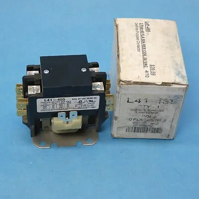 Hermetic L41-455 D.P. Contactor 2 Pole 40 A Ind/50A Res 24 VAC Coil  • $32.50