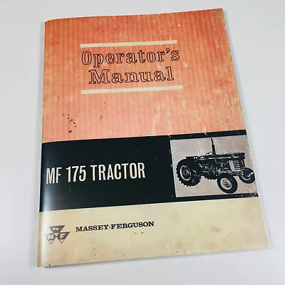 Massey Ferguson Mf 175 Tractor Operators Owners Manual Maintenance Lubrication • $16.97