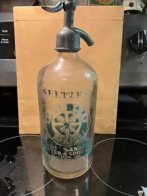 Vintage Four Leaf Clover Seltzer Bottle St Louis Mo Seltzer Bottle • $45