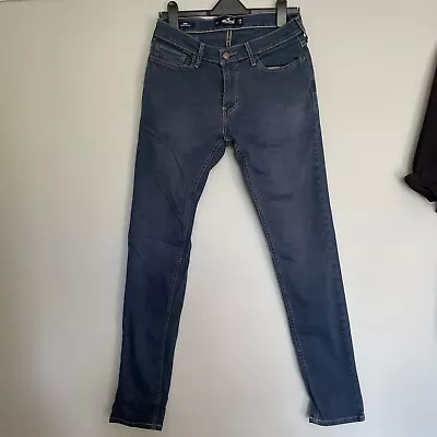 HOLLISTER Epic Flex Jeans W30 L34 SKINNY Leg Fit Blue Stretch Denim Zip Fly • £10