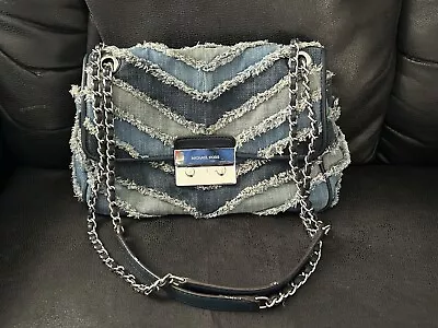 Michael Kors Medium Limited Edition Denim Jean Ruffle Shoulder Bag • $120