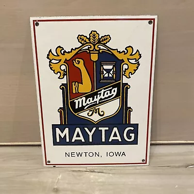 Maytag Porcelain Sign 12x9” Newton Iowa Excellent! • $125