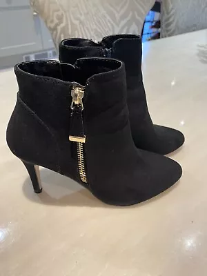 Ladies Miss KG Black Suede Stiletto Heel Shoe Boot Size 5 • £12.99