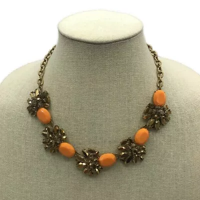 J Crew Bronze & Orange Cluster Gold-Tone Necklace  • $22.99